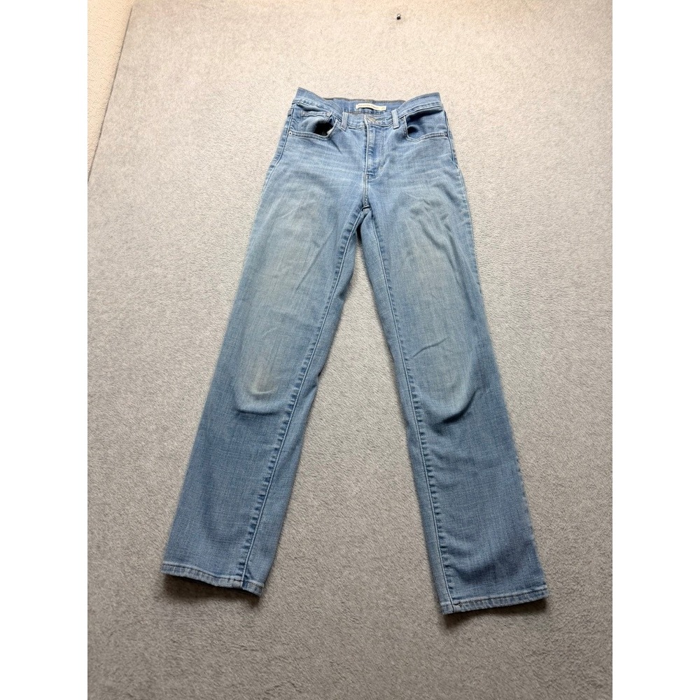 Levis 724 High Rise Straight Jeans Womens 25 Light Wash Blue Denim Stretch Pants